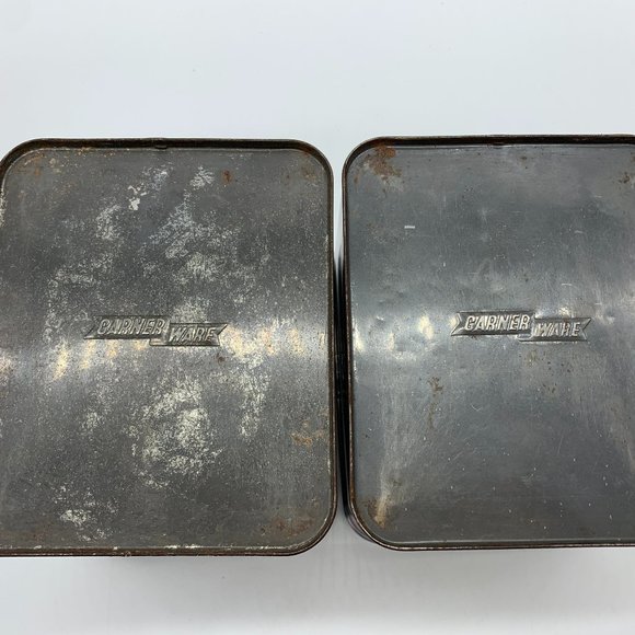 Vintage mid-century modern Garner Ware chrome Coffee & Tea canisters retro vibe - Picture 8 of 11